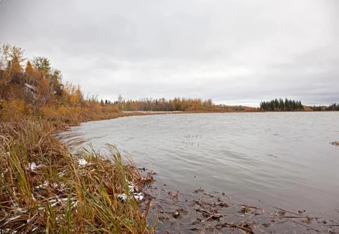 Quiet lake in autumn Stock Photos