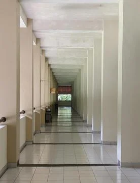 Quiet Long Corridor Stock Photos