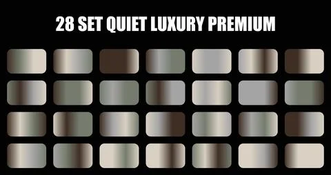 Quiet luxury premium gradient set with metallic silver and bronze tones in Stock Illustration