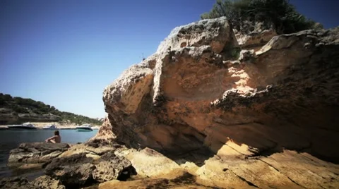 Quiet mediterranean beach Stock Footage 7740505