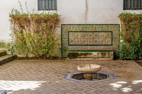 Quiet Mediterranean Courtyard Stock Photos