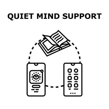 Quiet mind support vector helping mental wellness concepts Stock Illustration