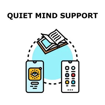 Quiet mind support vector helping mental wellness concepts Stock Illustration