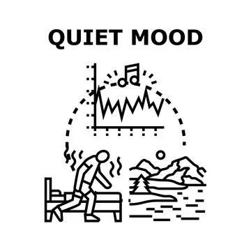 Quiet mood concept creating comfortable atmosphere and relaxing Stock Illustration
