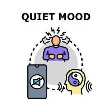 Quiet mood concept illustrating inner peace and reducing stress Stock Illustration
