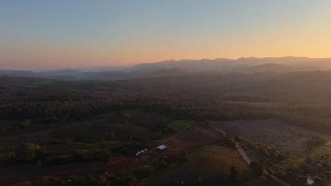 Quiet Mountain Horizon at Sunset Stock Footage 326176699