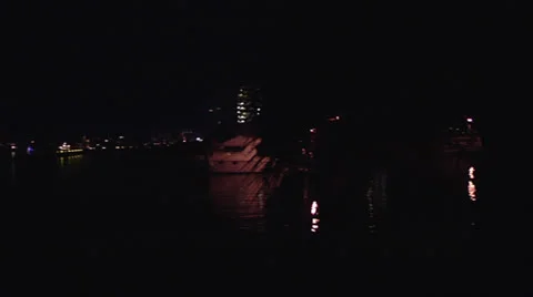 Quiet night harbor jib, night Video stock 24451409