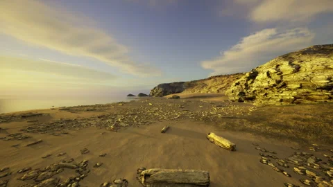 Quiet oceanic scene showing textured flats and faint horizon line Stock Footage 341817426