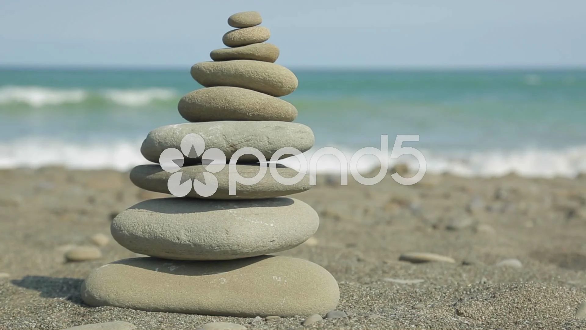 A Quiet Peaceful Zen Rock Pile On An Oc Stock Video Pond5