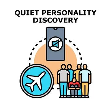 Quiet personality discovery concept vector illustration Illustrazione stock