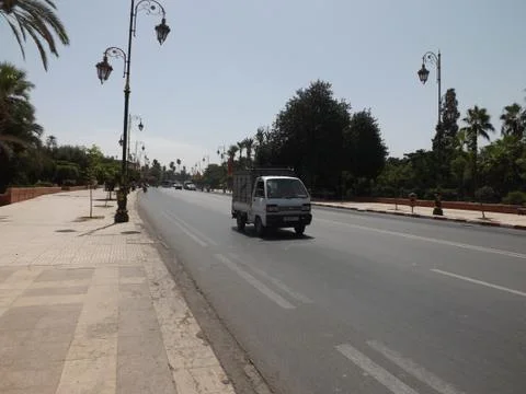 Quiet Road In Marrakech Stock Photos