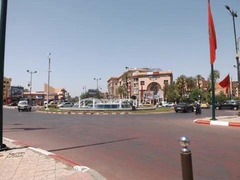 Quiet Road In Marrakech Stock Photos