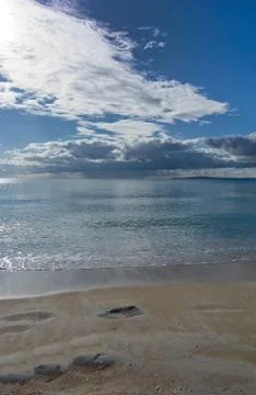 Quiet sandy beach Stock Photos