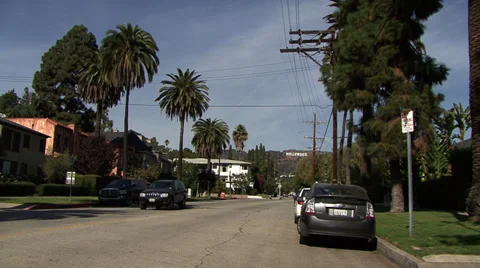 A quiet street in the Hollywood area of Los Angeles, California Stock Footage
