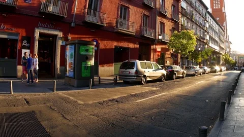 Quiet street in the sunset Stock Footage 70089681