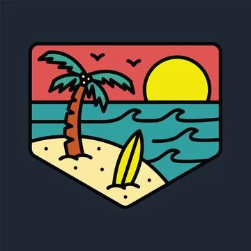 Quiet summer graphic illustration vector art t-shirt design Stock Illustration