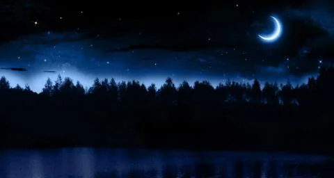 Quiet summer night Stock Illustration