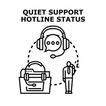 Quiet support hotline status concept vector illustration Stock Illustration