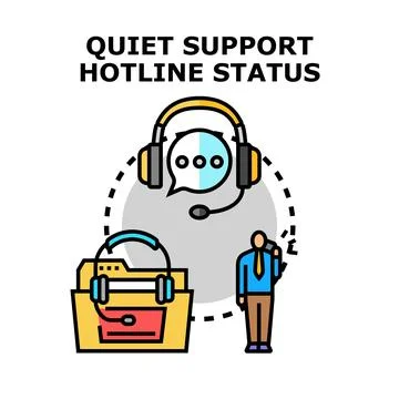 Quiet support hotline status concept vector illustration Stock Illustration