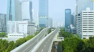 Quiet Traffic On Overpass Road During Quarantine Stock Footage