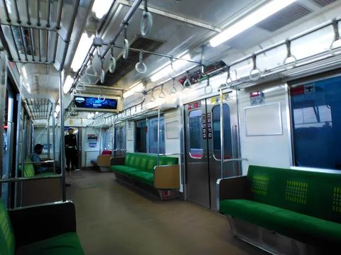 In a quiet train that's stopped 写真素材