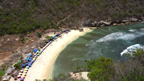 Quiet view of tropical beach without people Stock Footage 142147283
