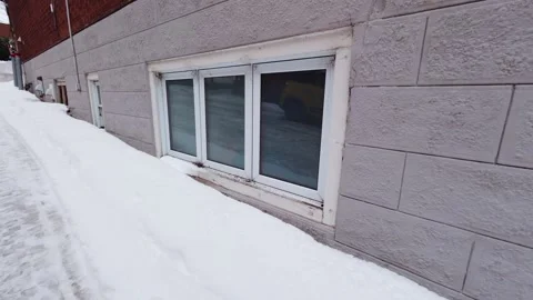Quiet Winter Facade With Shadowed Window Stock Footage 326706229