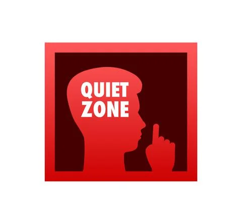 Quiet zone, no sound. Keep silence. Vector stock illustration. Stock-Illustration