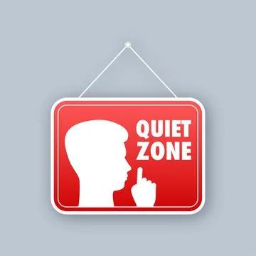 Quiet zone, no sound. Keep silence. Vector stock illustration. Stock-Illustration