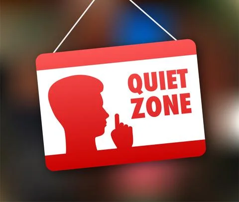 Quiet zone, no sound. Keep silence. Vector stock illustration. Stock-Illustration