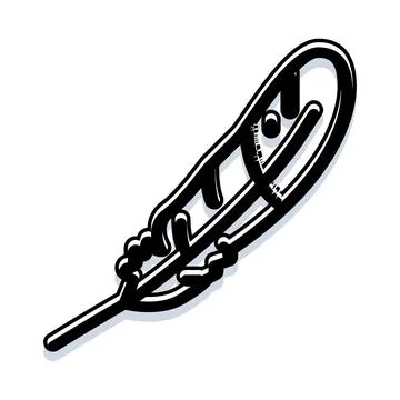 Quill feather pen writing tool illustration Ilustração Stock