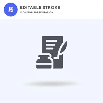 Quill icon vector, filled flat sign, solid pictogram isolated on white, logo  Stock Illustration