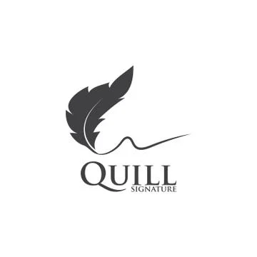 Quill logo design template Stock Illustration