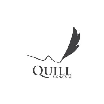 Quill logo design template Stock Illustration