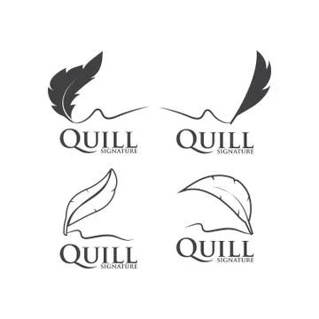 Quill logo design template Stock Illustration