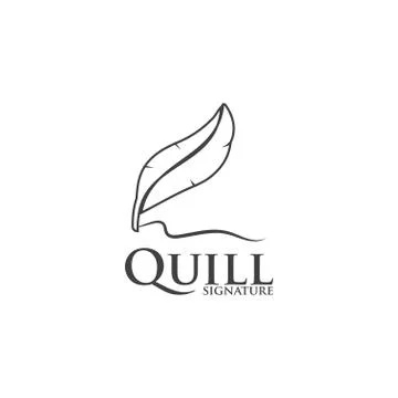 Quill logo design template Stock Illustration