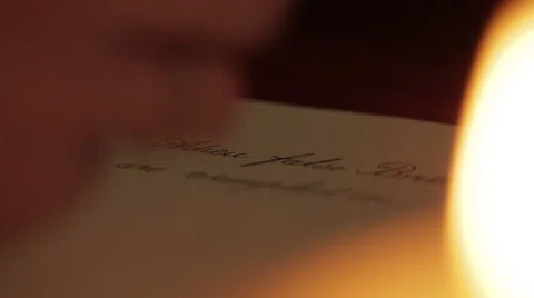 Quill writing in candlelight 2 Video stock 64629471