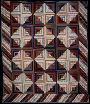 Quilt, Log Cabin pattern, Light and Dark variation ca. 1865 American The qu.. Foto stock