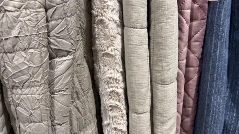 Quilt Samples In Store Slider Shot Stock Footage 207772831