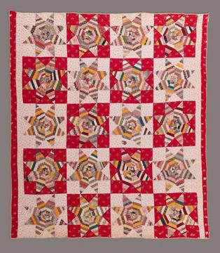 Quilt, Spiderweb pattern ca. 1870 American. Quilt, Spiderweb pattern. Ameri.. Stock Photos