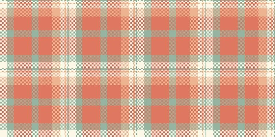 Quilt vector seamless textile, rose tartan fabric plaid. Checked background.. Illustrazione stock