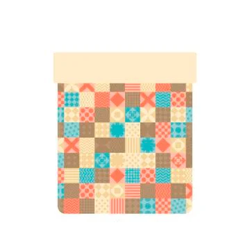 Quilted Blanket isolated. Patchwork Quilt. Hands made blanket. Vector illustr 스톡 일러스트