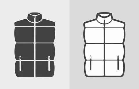 Quilted down vest icon on a background. Stock Illustration