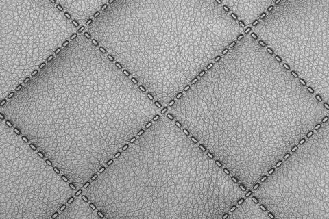 Quilted fabric pattern. Silver leather sofa texture Foto stock