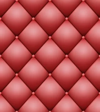 Quilted Pattern Vector. Vintage Buttoned Leather Stylish Upholstery Stock Illustration
