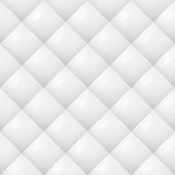 Quilted Pattern Vector. White Soft Neutral Background Seamless Stock Illustration