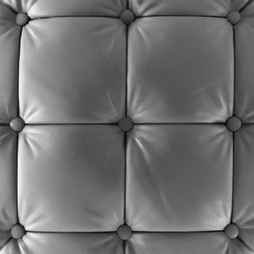A quilted soft gray soft panel witch button. 3d rendering Stockillustratie