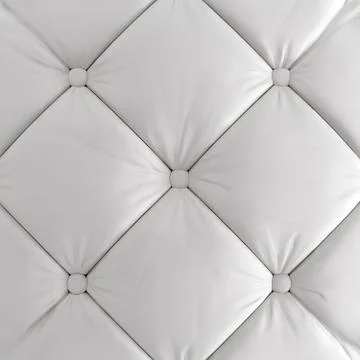 A quilted soft leather white panelwitch button . 3d rendering Stock Illustration