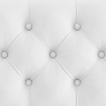 A quilted soft white leather panelwitch button . 3d rendering Stock Illustration