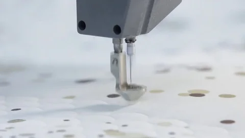 Quilting machine working Stock Footage 73148080